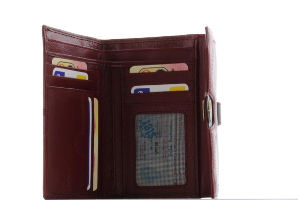 JS Moreno Damenbörse Schlossbörse W7036  Rot Braun