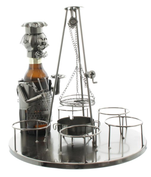 Mel-O-Design Flaschenhalter Halter 7091 "Grill mit Aschenbecher"
