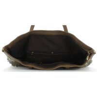 JSI Damenshopper Fransen Lackoptik Taupe