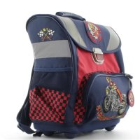 amaro Schulranzen Premium mit passendem Schlüsselanhänger Biker