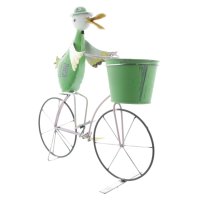 Gall &amp; Zick Ente mit Fahrrad und Blumentopf