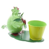 Gall & Zick Vogel mit Blumentopf Grün