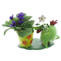 Gall & Zick Vogel mit Blumentopf Grün