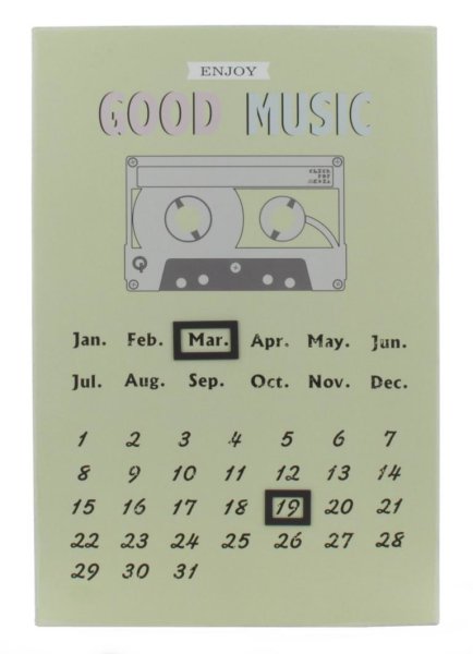 Boltze Kalender nostalgisch Blechschild Creme / Kassette