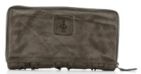 Harbour 2nd Damengeldbörse Wiebke Blumen aus gewaschenem Leder Grey
