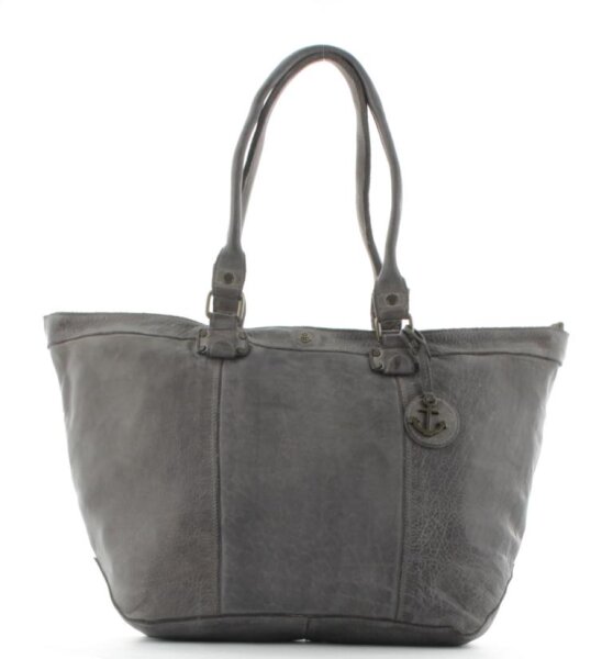 Harbour 2nd Shopper Hulda Beutel Damen aus gewaschenem Leder Dunkelgrau