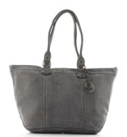 Harbour 2nd Shopper Hulda Beutel Damen aus gewaschenem Leder Dunkelgrau