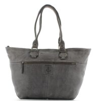 Harbour 2nd Shopper Hulda Beutel Damen aus gewaschenem Leder Dunkelgrau