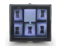 Friedrich Uhrenkoffer für 5 Uhren mit LED Uhrenbox Dunkelblau