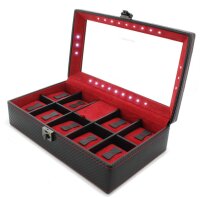 Friedrich Uhrenkoffer für 9 Uhren mit LED Uhrenbox