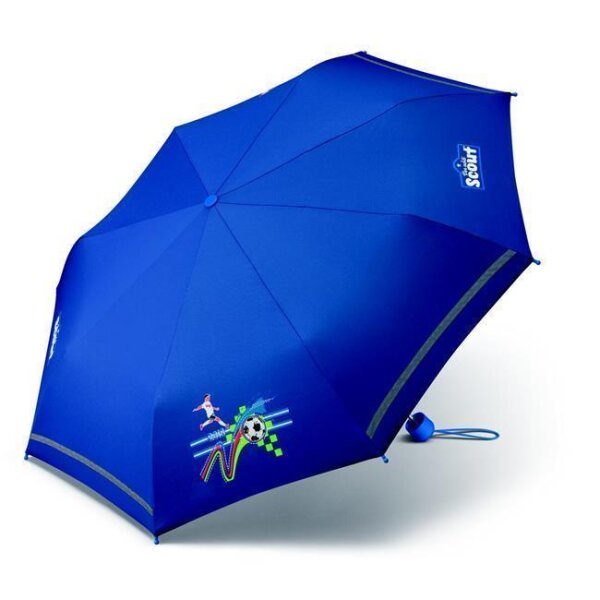 Scout Kinderregenschirm Taschenschirm Schultaschenschirm mit Reflektorstreifen extra leicht World Cup