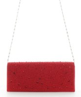 JSI Damen Clutch Abendtasche Umhängetasche 20096 Rot