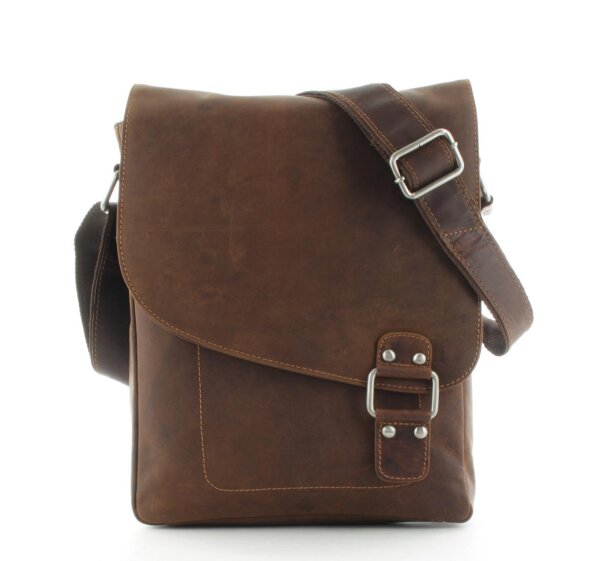 JSI Unisex Umhängetasche Überschlagtasche Freizeittasche Leder 836 Sandel