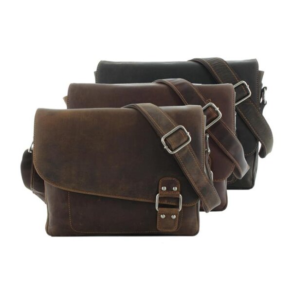 JSI Unisex Umhängetasche Überschlagtasche Freizeittasche Leder 937