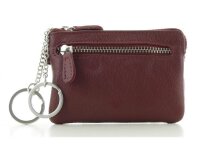 Prato Unisex Münzbörse Schlüsseletui Schlüsseltasche Minibörse Leder Rot