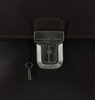 Prato Unisex Aktentasche Aktenkoffer Laptoptasche Leder Dunkelbraun