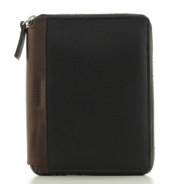 Maitre Herren Brieftasche mit rundum Reißverschluss Leder Dark brown