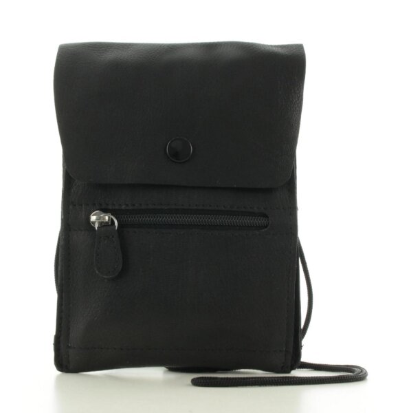 Maitre Unisex Brustbeutel Münzbeutel Leder Black