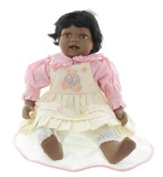 Mel-O-Design echte handbemalte Porzellanpuppe Baby Puppe 54 cm Mädchen Braun