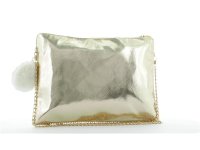 JSI Abendtasche Damen mit Bommel Gold