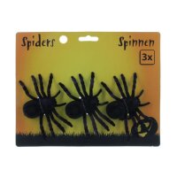 Edco Halloween Spinnen 3er SET - Schwarz / Lila