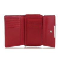 Maitre Damen Portemonnaie Kombibörse mit Druckknopf Leder Red