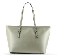 JSI Eleganter Damen Shopper, Handtasche Echt Leder, 2 Henkel, 41,5 x 25,5 x 15,8 cm, Business Shopper Gold