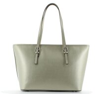 JSI Eleganter Damen Shopper, Handtasche Echt Leder, 2 Henkel, 41,5 x 25,5 x 15,8 cm, Business Shopper Gold