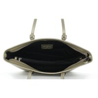 JSI Eleganter Damen Shopper, Handtasche Echt Leder, 2 Henkel, 41,5 x 25,5 x 15,8 cm, Business Shopper Gold
