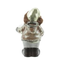 Iko Import Led Figuren Weihnachtsmann Schneemann mit Led Schneekugel stehend Bronze 12 cm x 24 cm x 14 cm