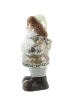 Mel-O-Design Led Figuren Weihnachtsmann Schneemann mit Led Schneekugel stehend Bronze 12 cm x 24 cm x 14 cm Weihnachtsmann