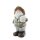 Iko Import Led Figuren Weihnachtsmann Schneemann mit Led Schneekugel stehend Bronze 12 cm x 24 cm x 14 cm