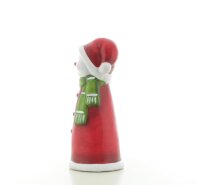 Cepewa Xmas-Deko Dekoration stehend Schneemann Rot Weiß Weihnachtlich 9,5 cm x 20 cm x 8,5 cm Schneemann
