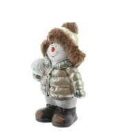 Iko Import Weihnachtsfigur stehend Weihnachtsdekoration Christmas Winter Bronze Schneemann