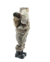 Iko Import Weihnachtsmann Santa Klaus Weihnachtsdekoration stehend Braun 18 cm x 37 cm x 11 cm