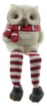 Mel-O-Design Eule Kantenhocker Weihnachten Weiss/Rot