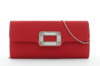 JSI, Clutch, Abendtasche, Umhängetasche, 25 x 12 x 5,5 cm, 1,65 Liter, Kette, Strass Rot