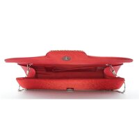JSI, Clutch, Abendtasche, Umhängetasche, 25 x 12 x 5,5 cm, 1,65 Liter, Kette, Strass Rot