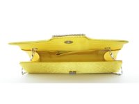 JSI, Clutch, Abendtasche, Umhängetasche, 25 x 12 x 5,5 cm, 1,65 Liter, Kette, Strass Gelb