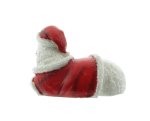 Edco Winterdekoration Weihnachtsdekoration Eisbären liegend Fensterdekoration Weiß Rot 14 cm x 9,5 cm x 9,5 cm