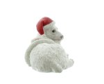 Edco Winterdekoration Weihnachtsdekoration Eisbären liegend Fensterdekoration Weiß Rot 14 cm x 9,5 cm x 9,5 cm