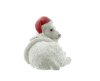 Edco Winterdekoration Weihnachtsdekoration Eisbären liegend Fensterdekoration Weiß Rot 14 cm x 9,5 cm x 9,5 cm