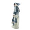 Edco Winterdekoration Schneemannfamilie Weihnachtsdekoration stehend Blau Weiß  23 cm x 68 cm x 21 cm