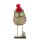 Boltze Aufsteller Eule Weihnachtsdekoration Winterdekoration stehend Natur 8 cm x 20,5 cm x 4 cm