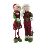 Boltze Weihnachtsfiguren ausziehbar Pia und Pit P&auml;rchen Dekoration stehend 26 cm x 54 cm x 34 cm