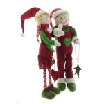 Boltze Weihnachtsfiguren ausziehbar Pia und Pit P&auml;rchen Dekoration stehend 26 cm x 54 cm x 34 cm