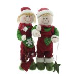 Boltze Weihnachtsfiguren ausziehbar Pia und Pit P&auml;rchen Dekoration stehend 26 cm x 54 cm x 34 cm