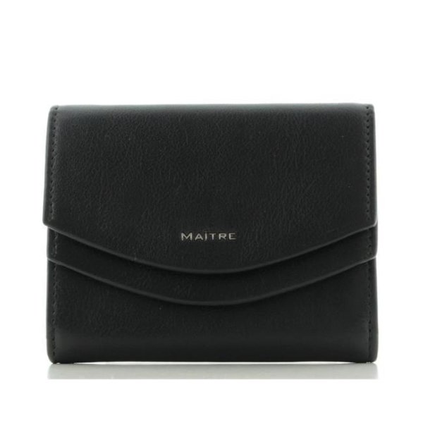 Maitre Leisel Deda Purse SV4F, Damen Börse, Querformat, Wickelbörse, Leder, 10,5 x 8,5 x 2 cm Black