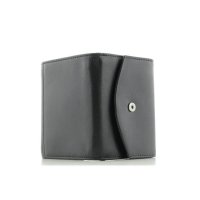 Maitre Leisel Deda Purse SV4F, Damen Börse, Querformat, Wickelbörse, Leder, 10,5 x 8,5 x 2 cm Black