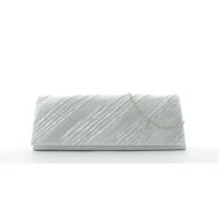 JSI Damen Schultertasche, Clutch, Abendtasche, 27 x 10 x 5 cm  Silber